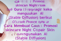 Cara Membuat Gambar Promosi skincare Night Cream Repair Skin menggunakan AI (Stable Diffusion) berikut Contoh Prompt nya