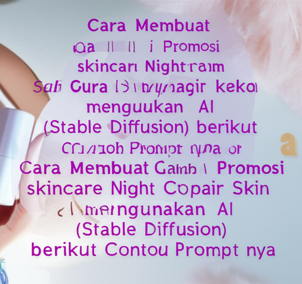 Cara Membuat Gambar Promosi skincare Night Cream Repair Skin menggunakan AI (Stable Diffusion) berikut Contoh Prompt nya