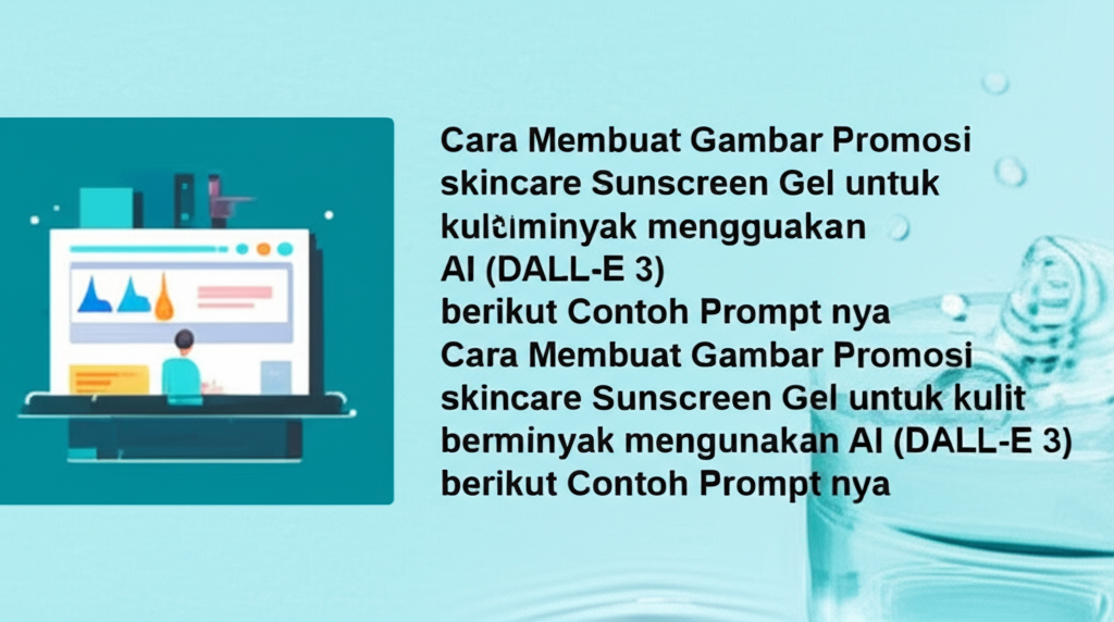 Cara Membuat Gambar Promosi skincare Sunscreen Gel untuk kulit berminyak menggunakan AI (DALL-E 3) berikut Contoh Prompt nya